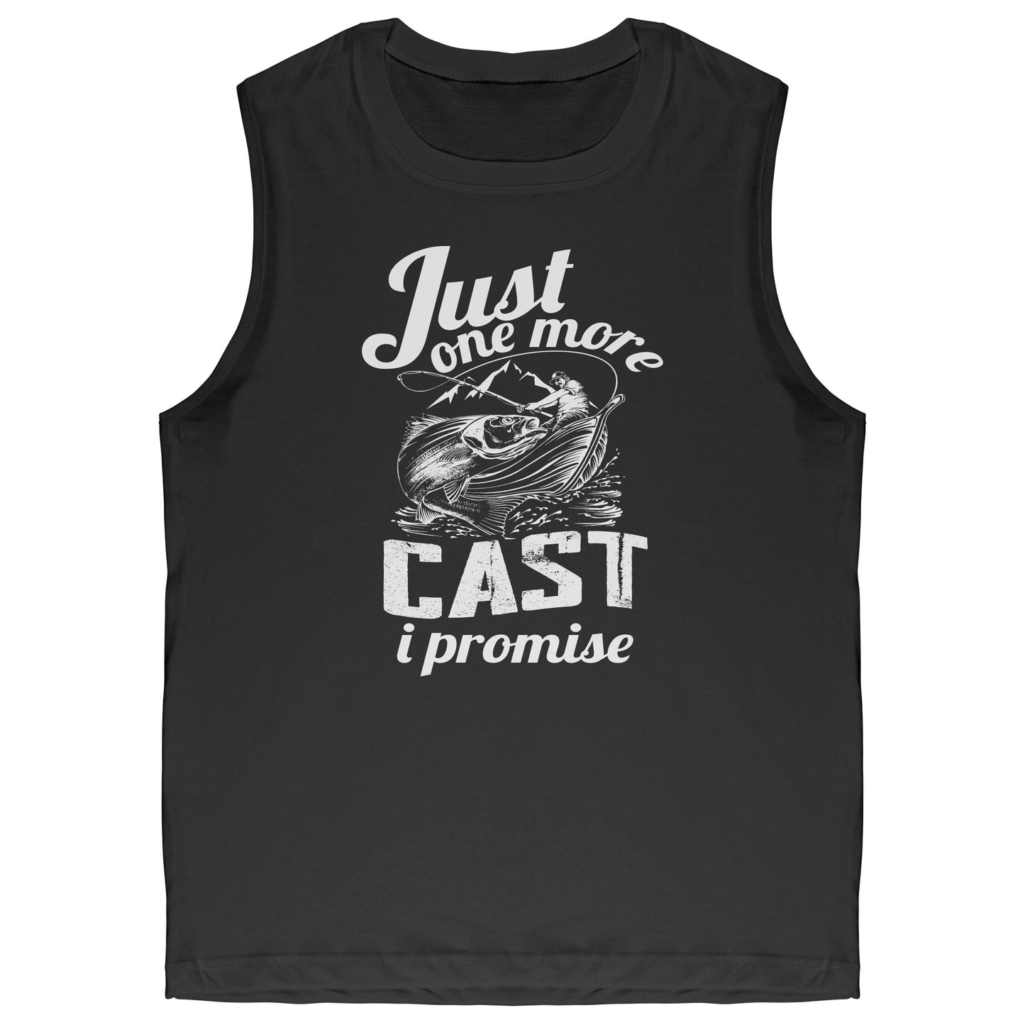 Just One More Cast I Promise - Funny Bass Fishing Men Graphic Tank Top