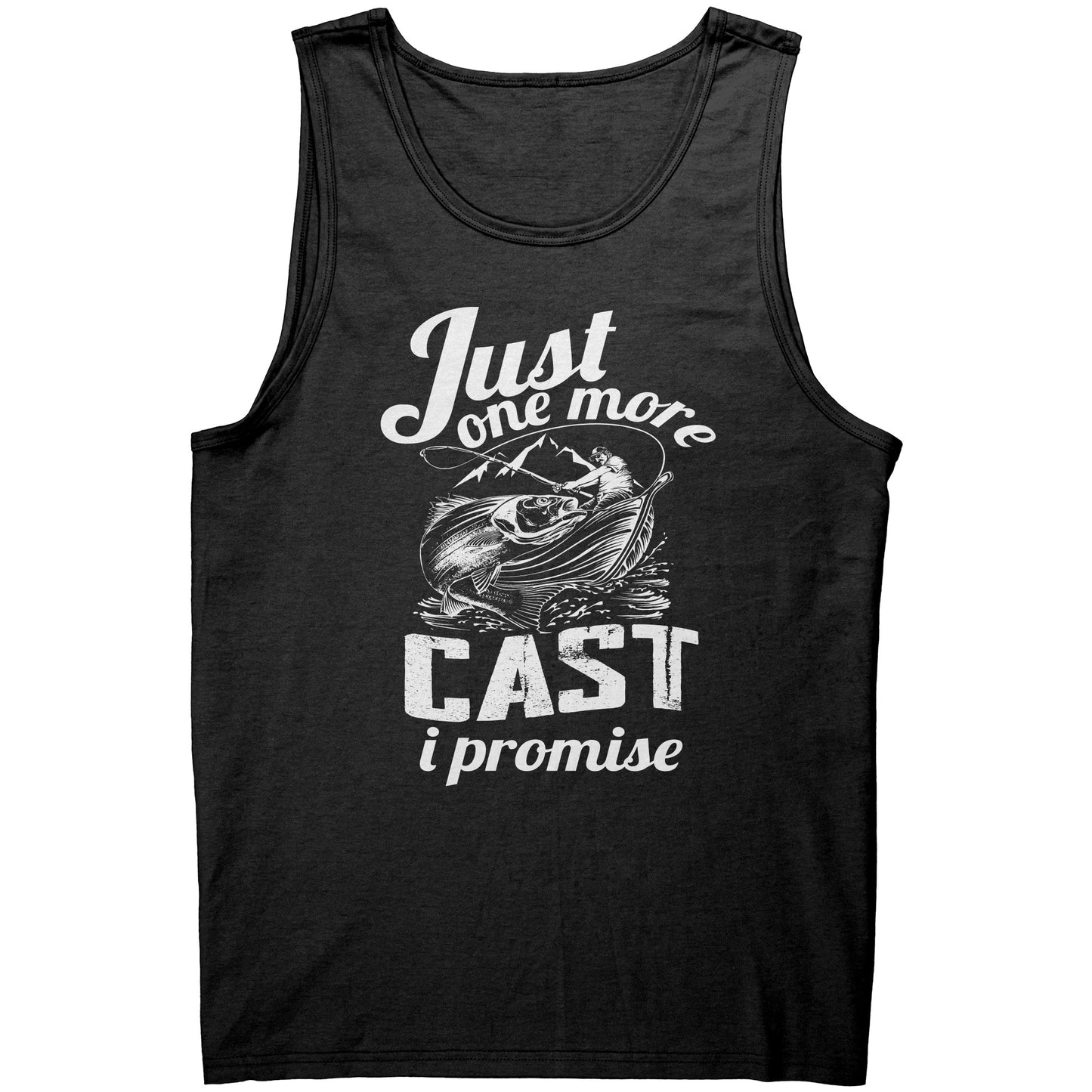 Just One More Cast I Promise - Funny Bass Fishing Men Graphic Tank Top