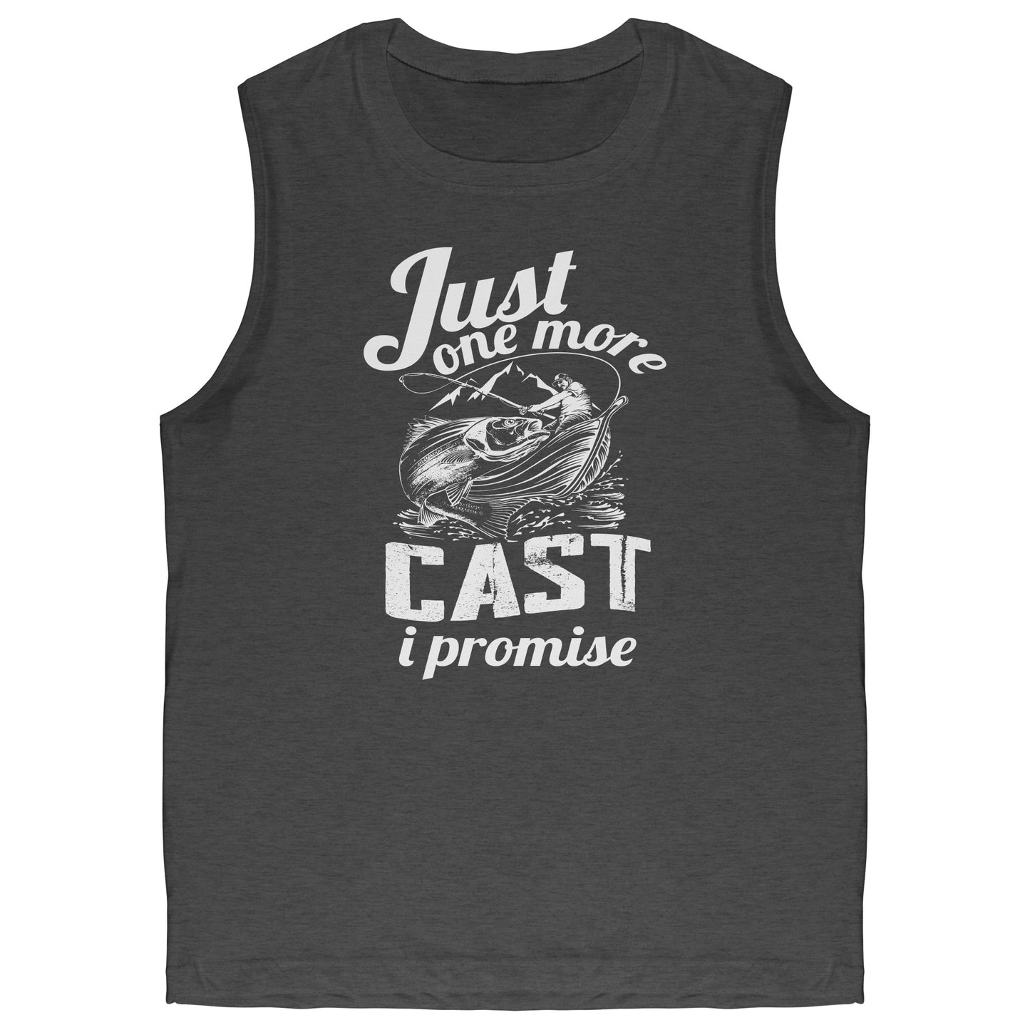 Just One More Cast I Promise - Funny Bass Fishing Men Graphic Tank Top