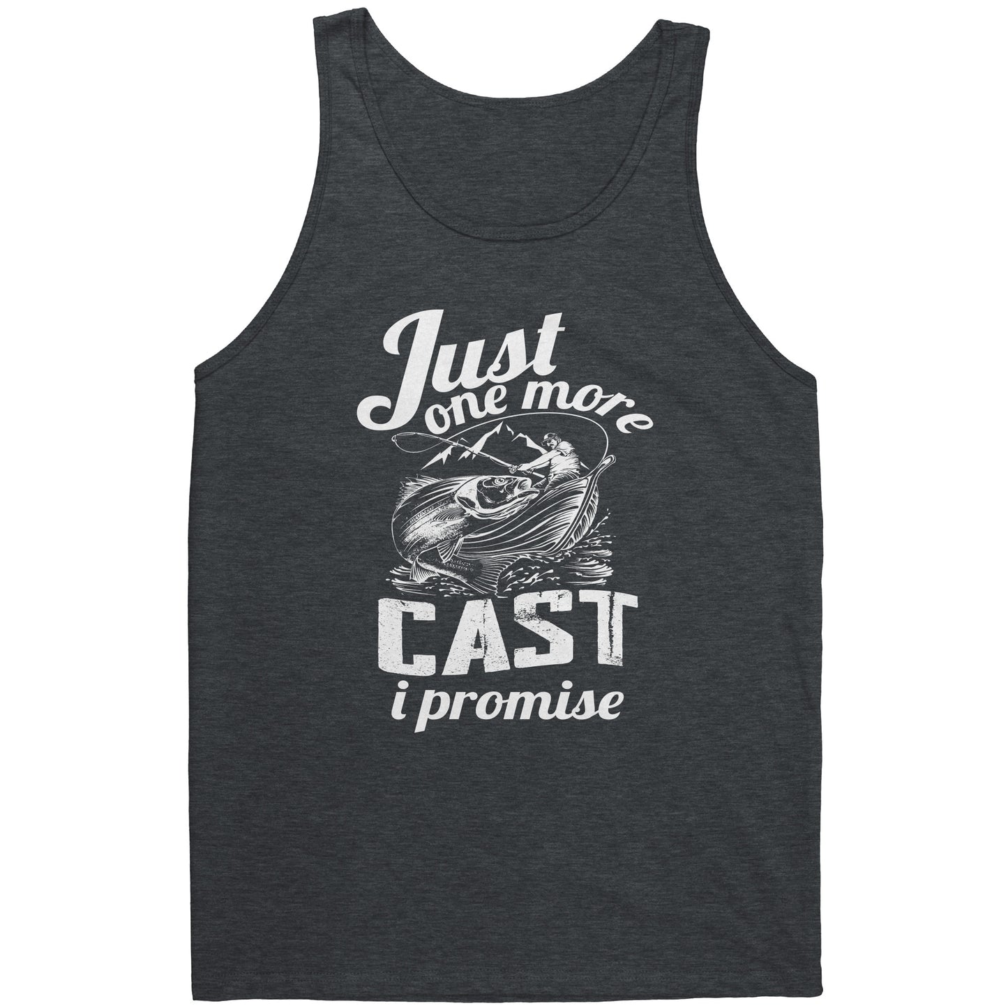 Just One More Cast I Promise - Funny Bass Fishing Men Graphic Tank Top