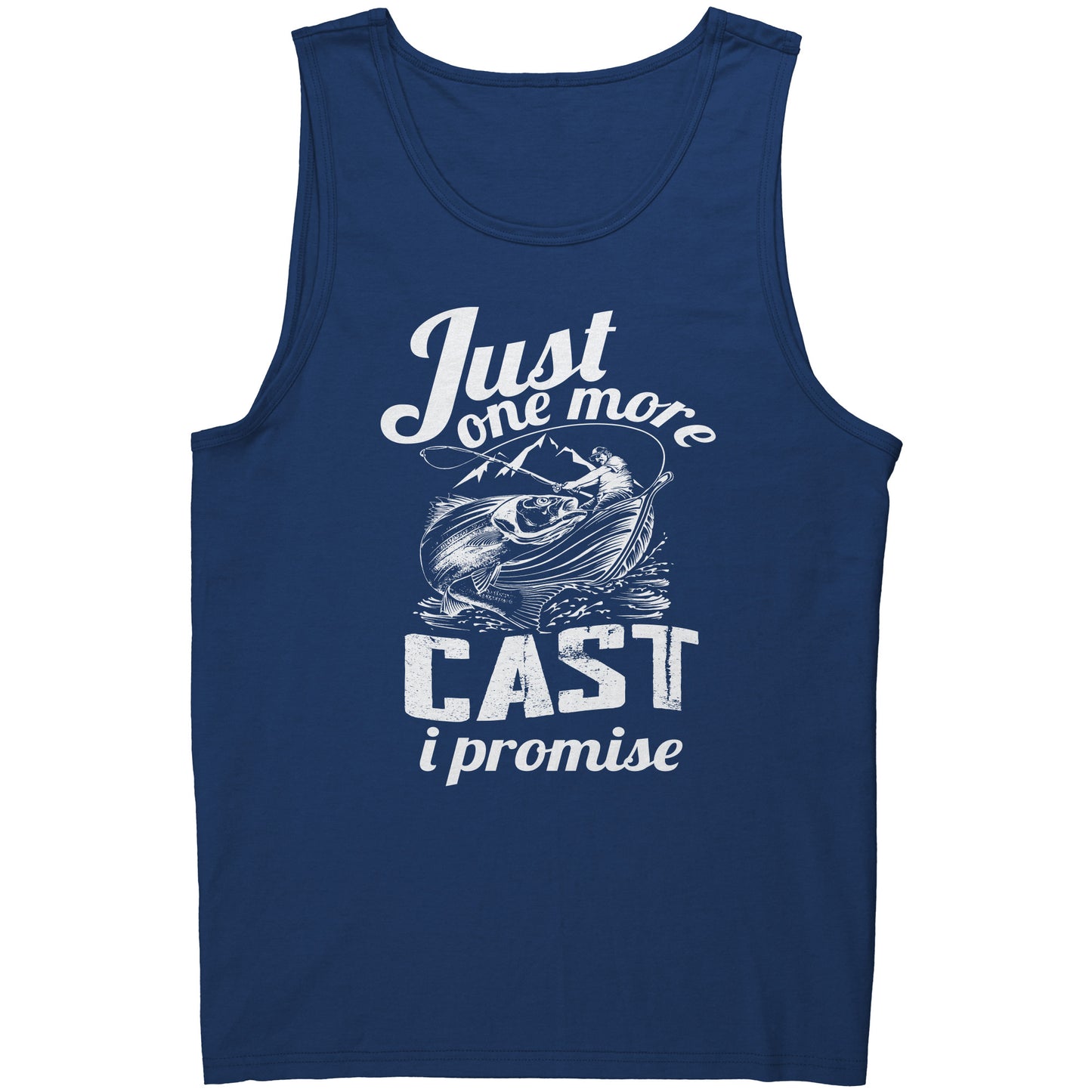 Just One More Cast I Promise - Funny Bass Fishing Men Graphic Tank Top