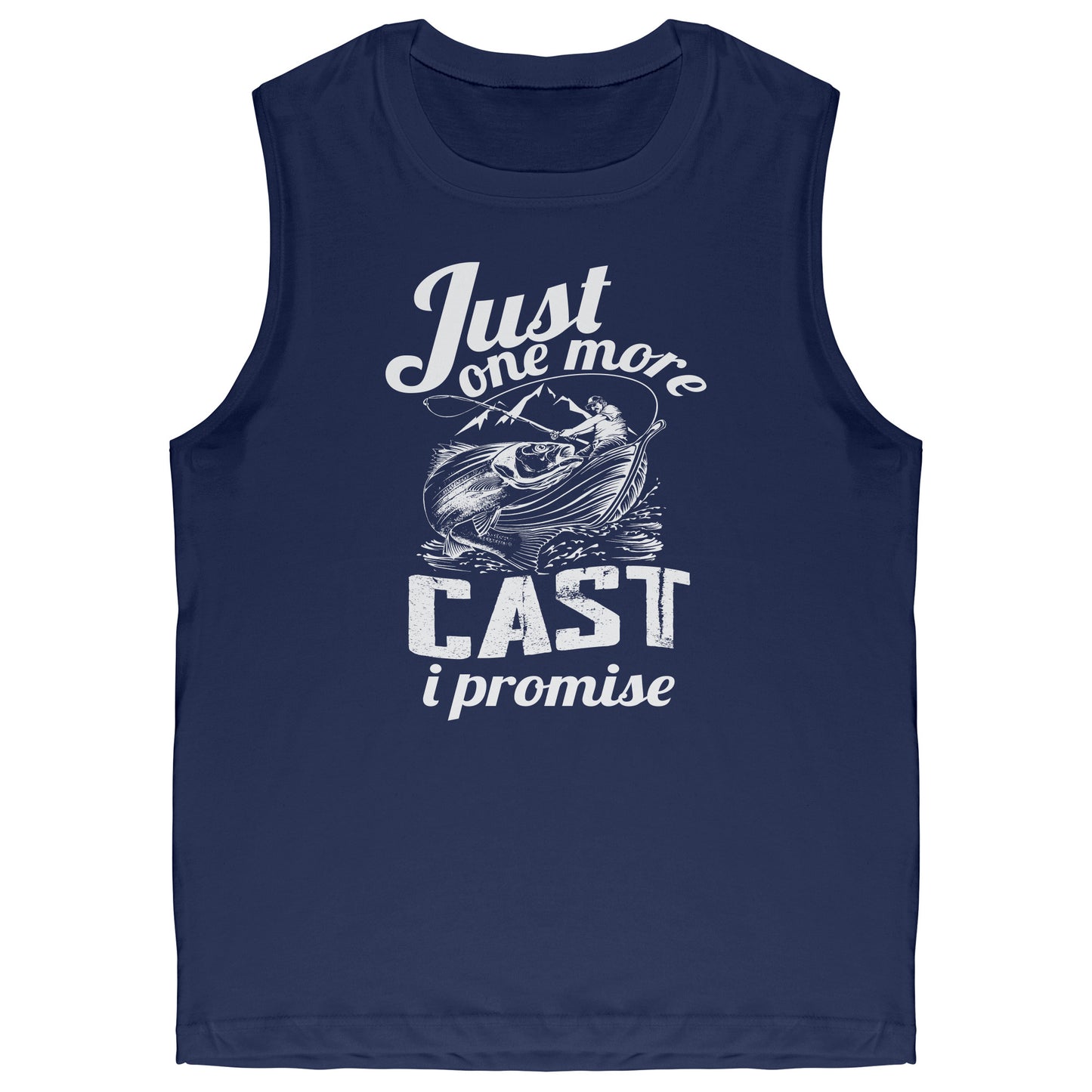 Just One More Cast I Promise - Funny Bass Fishing Men Graphic Tank Top