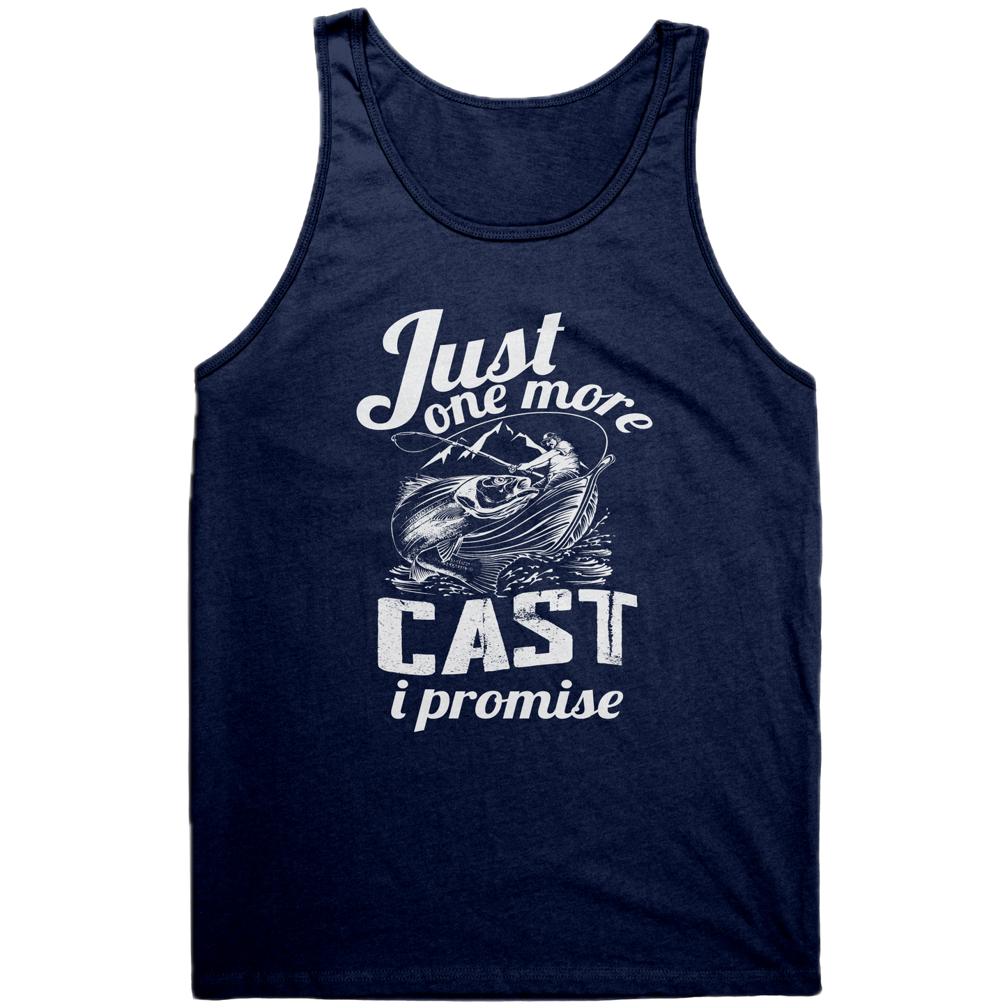 Just One More Cast I Promise - Funny Bass Fishing Men Graphic Tank Top