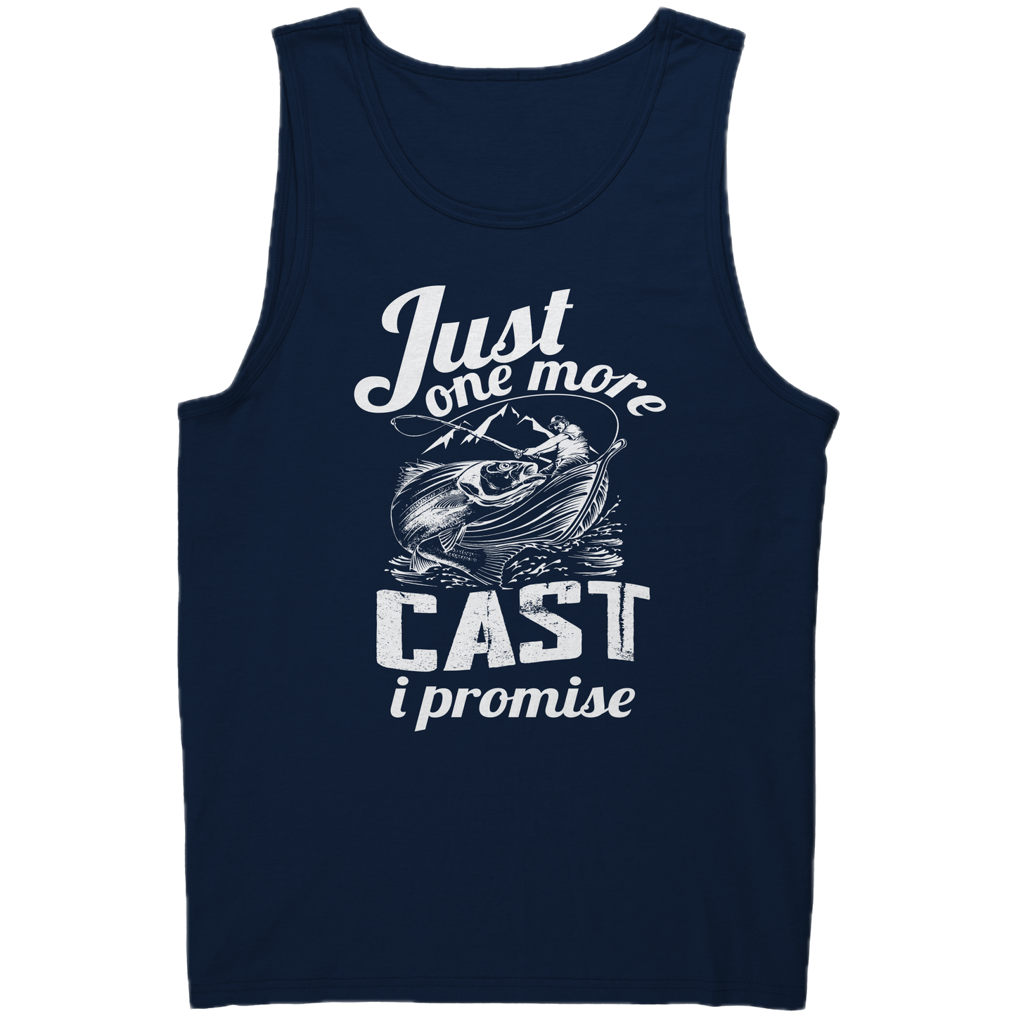 Just One More Cast I Promise - Funny Bass Fishing Men Graphic Tank Top