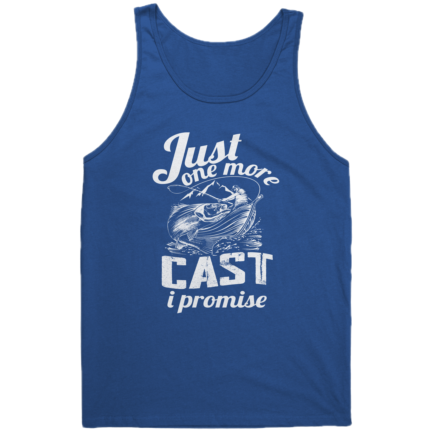 Just One More Cast I Promise - Funny Bass Fishing Men Graphic Tank Top