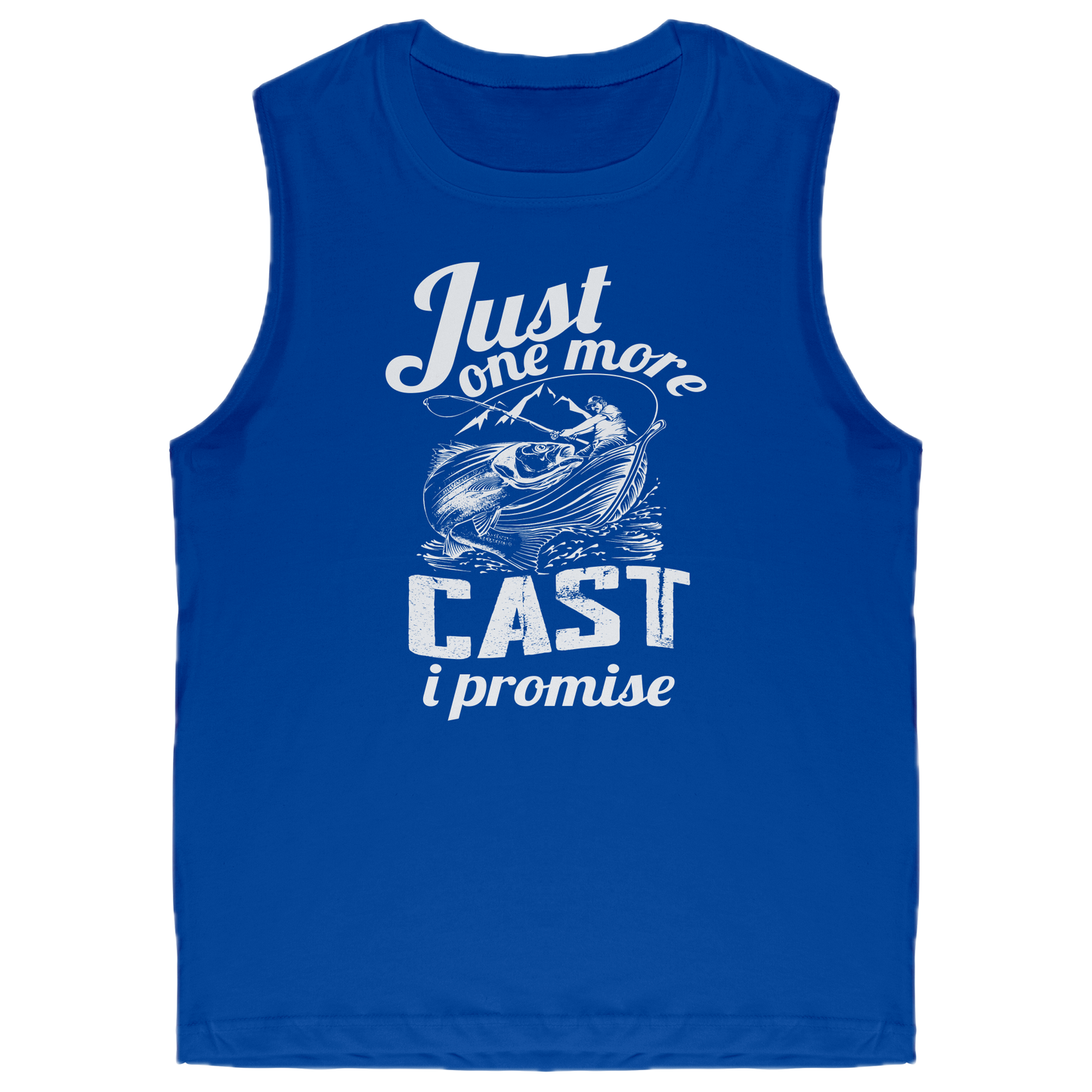 Just One More Cast I Promise - Funny Bass Fishing Men Graphic Tank Top
