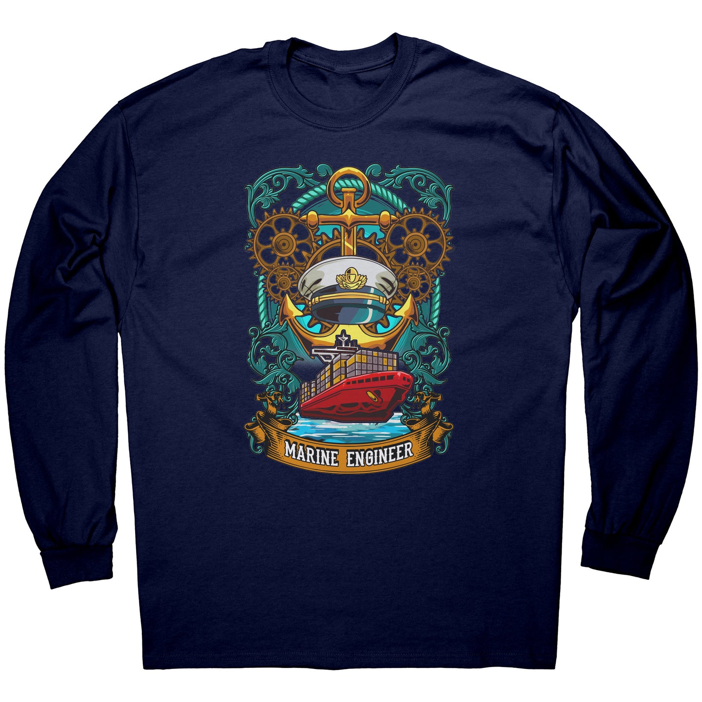 Marine Engineer - Mariner Anchor Engine Gears Sailors Apparel T-Shirt