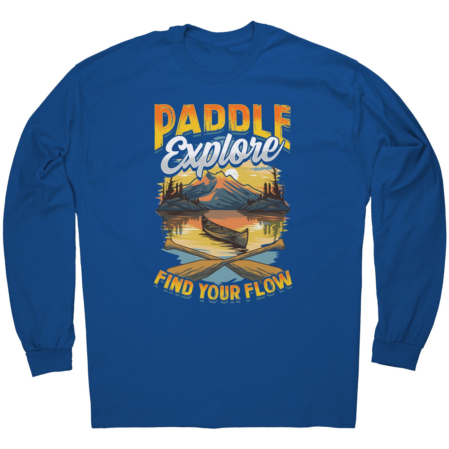 Canoeing Paddling Sunset Mountain Graphics T-Shirt
