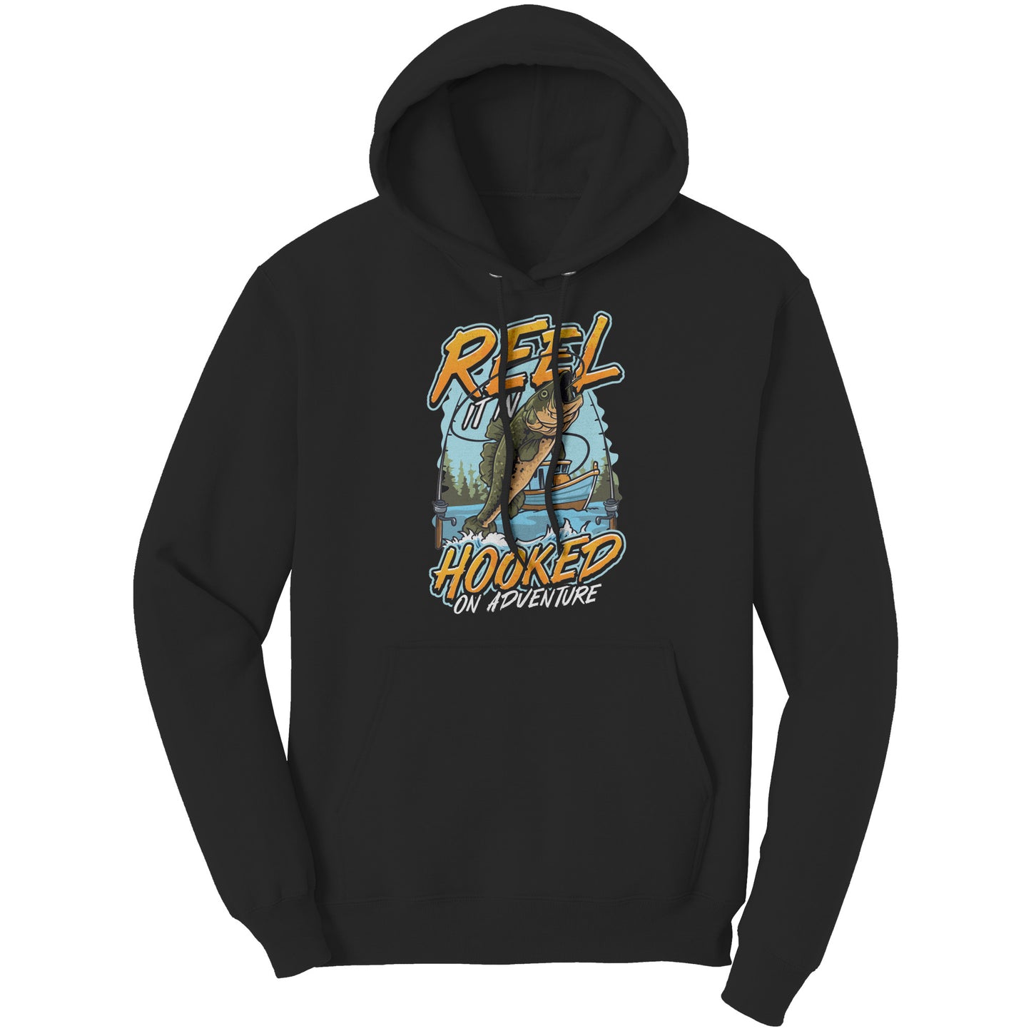 Reel It In Hooked On Adventure - Cool Bass Fishing Graphic Clothing T-Shirt