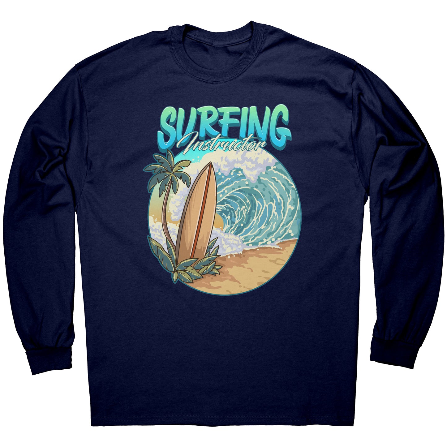 Surfing Instructor Beach Surfboard Waves - Surf Surfer Surfing Coach T-Shirt