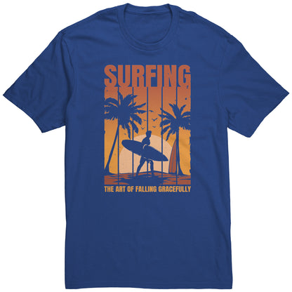 Surfing The Art Of Falling Gracefully - Funny Vintage Sunset Surfing Surfer T-Shirt