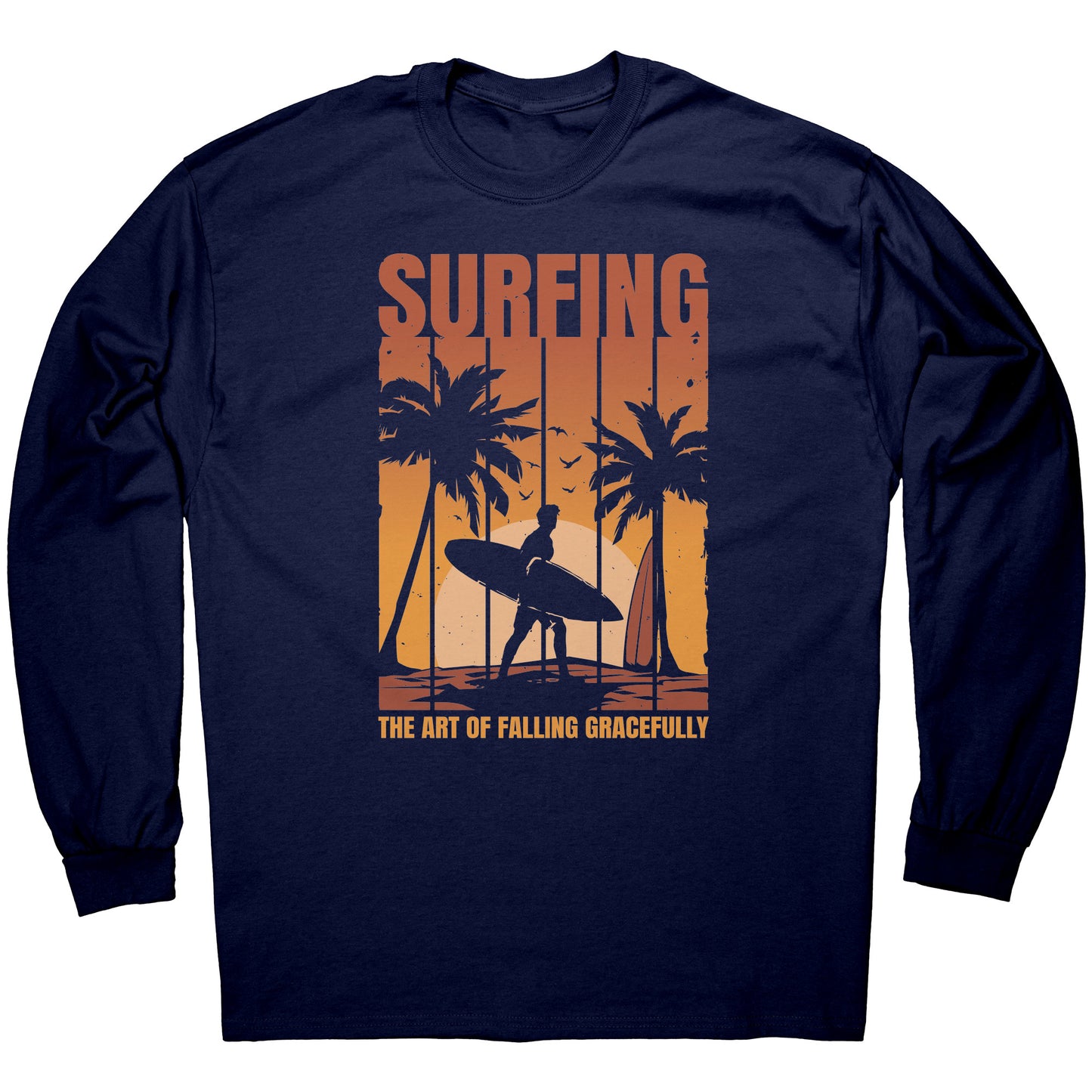 Funny Vintage Sunset Surfing T-Shirt