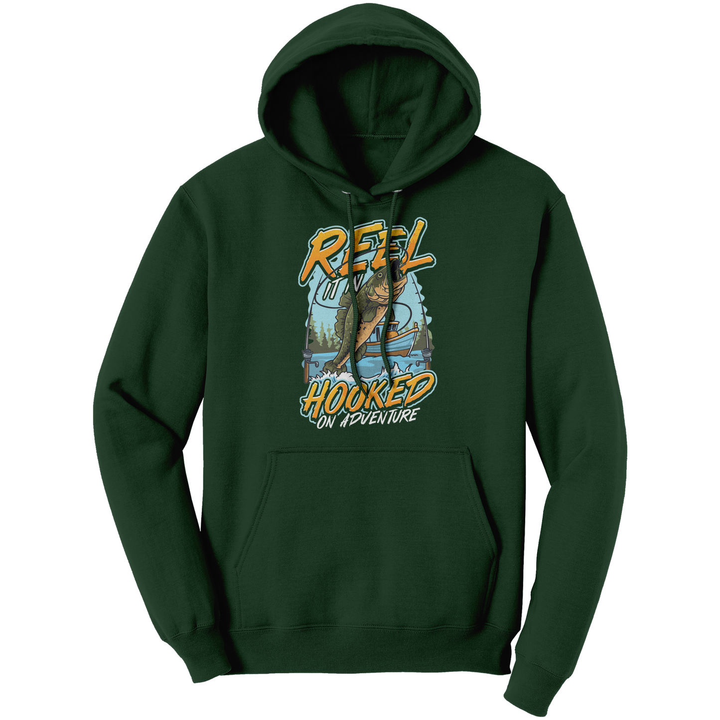 Reel It In Hooked On Adventure - Cool Bass Fishing Graphic Clothing T-Shirt