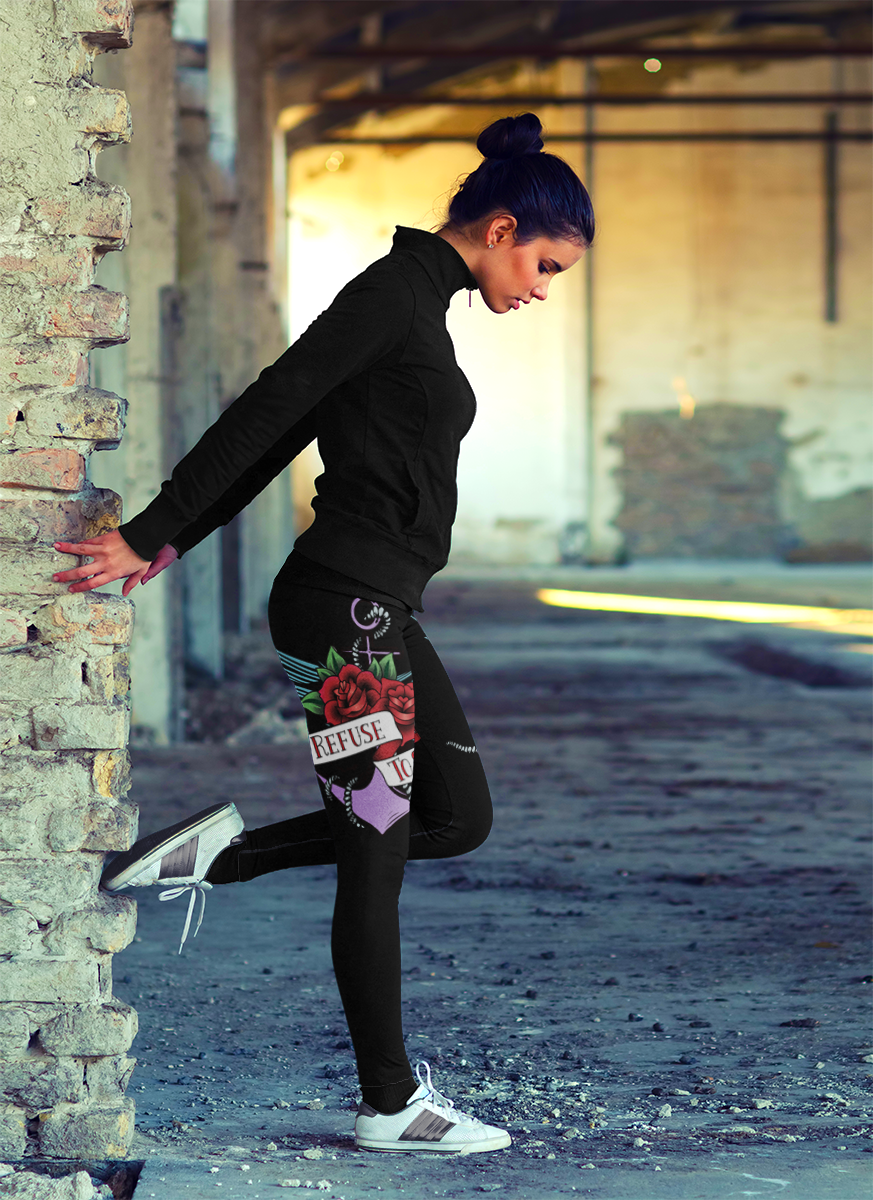 Refuse To Sink Leggings With Roses