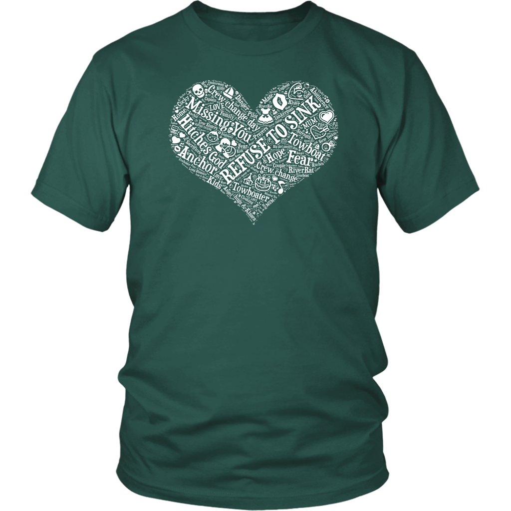 Story of A Towboat Spouse In One Heart White Design T-Shirt