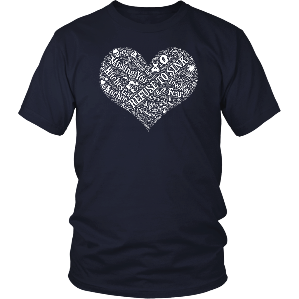 Story of A Towboat Spouse In One Heart White Design T-Shirt
