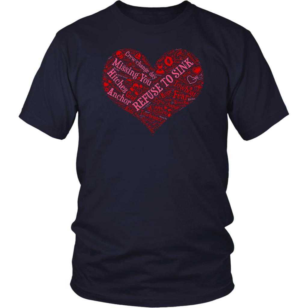 Story of A Towboat Spouse In One Heart Red Design T-Shirt