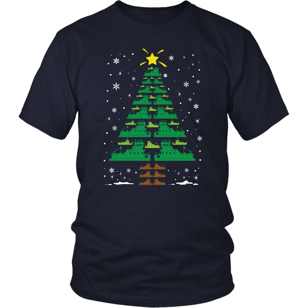 Towboater Crew Group Matching Christmas Tree T-Shirt