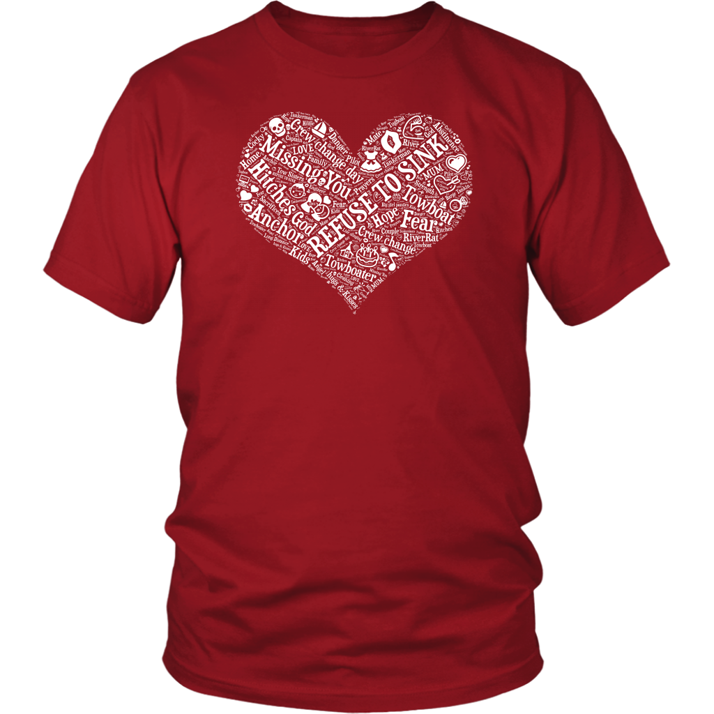 Story of A Towboat Spouse In One Heart White Design T-Shirt