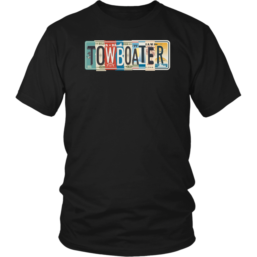 Towboater License Plate Tees