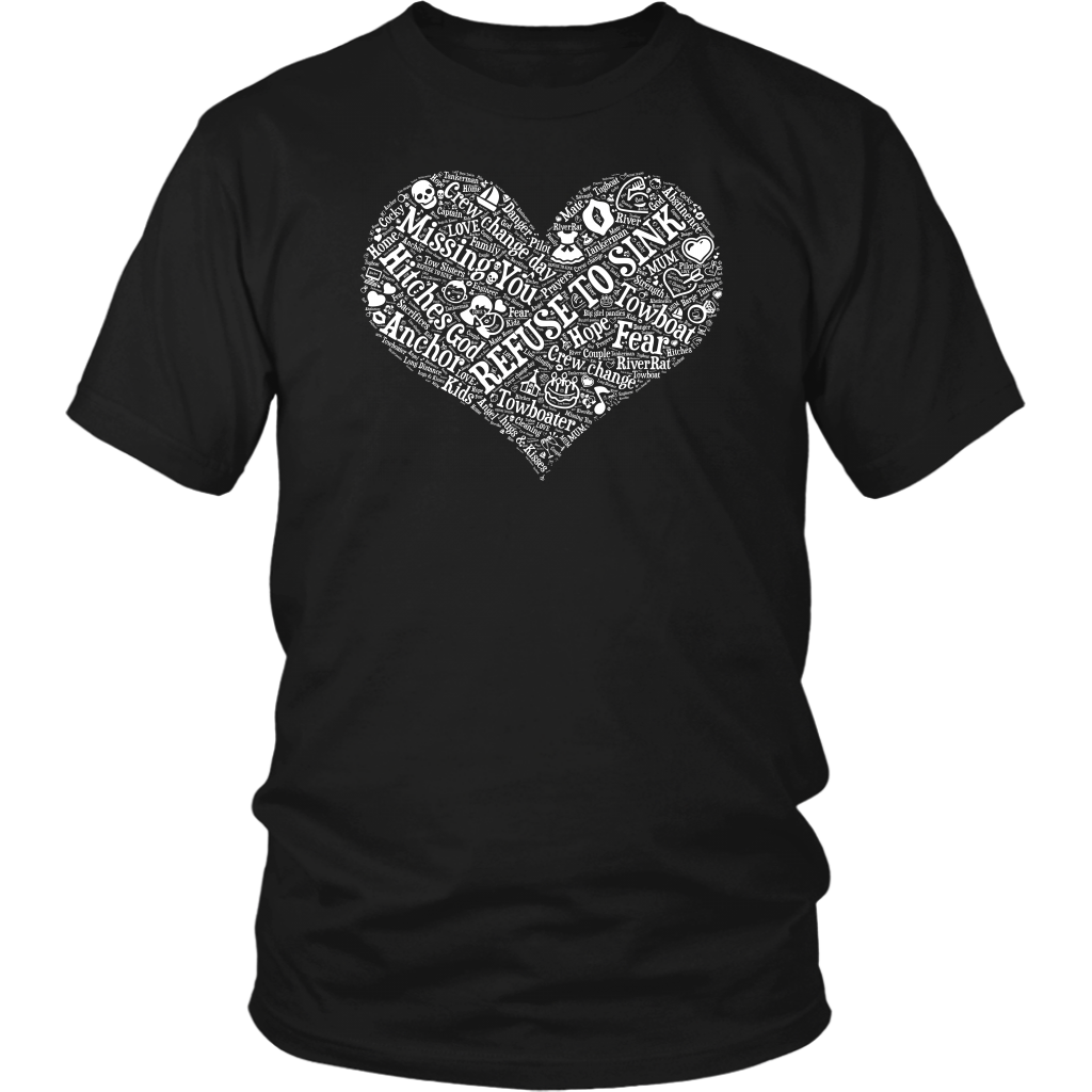 Story of A Towboat Spouse In One Heart White Design T-Shirt