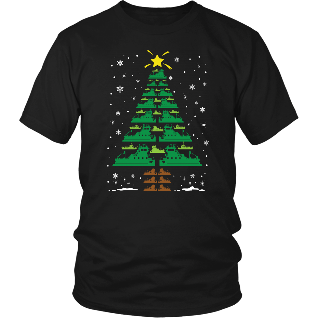 Towboater Crew Group Matching Christmas Tree T-Shirt