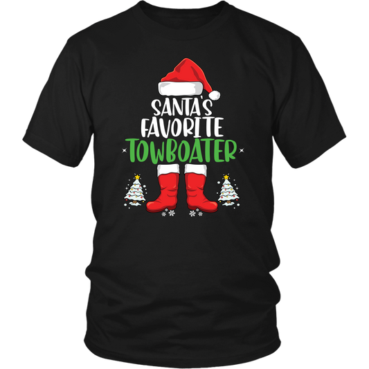 Santa's Favorite Towboater Family Matching Christmas Party T-Shirt