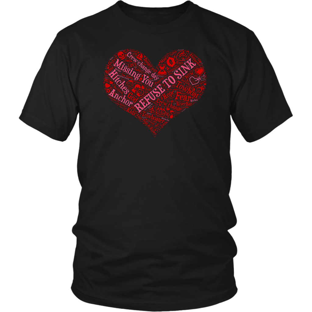 Story of A Towboat Spouse In One Heart Red Design T-Shirt