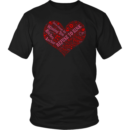 Story of A Towboat Spouse In One Heart Red Design T-Shirt