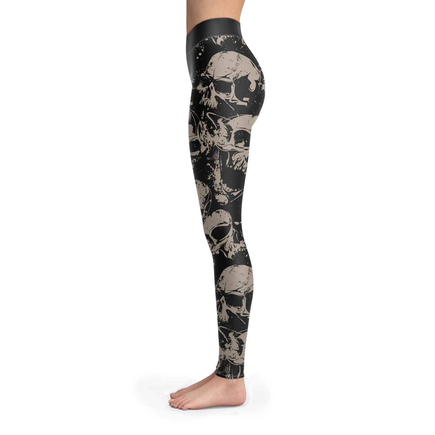 Grungy Skull Head Leggings - Towboater Apparel