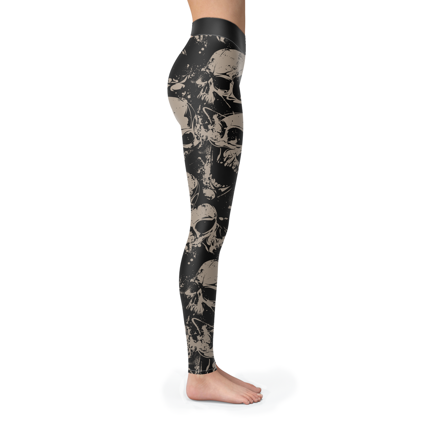 Grungy Skull Head Leggings - Towboater Apparel