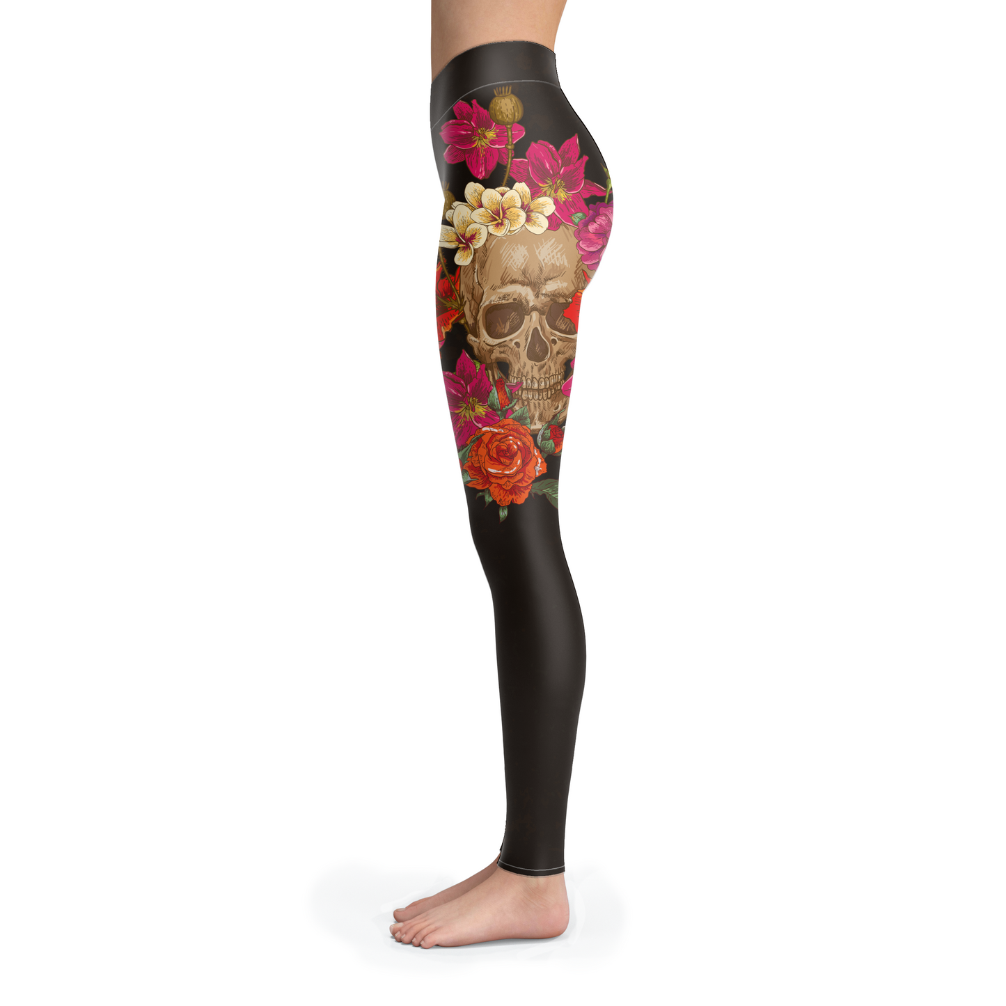 Skull Head Leggings DARK BROWN