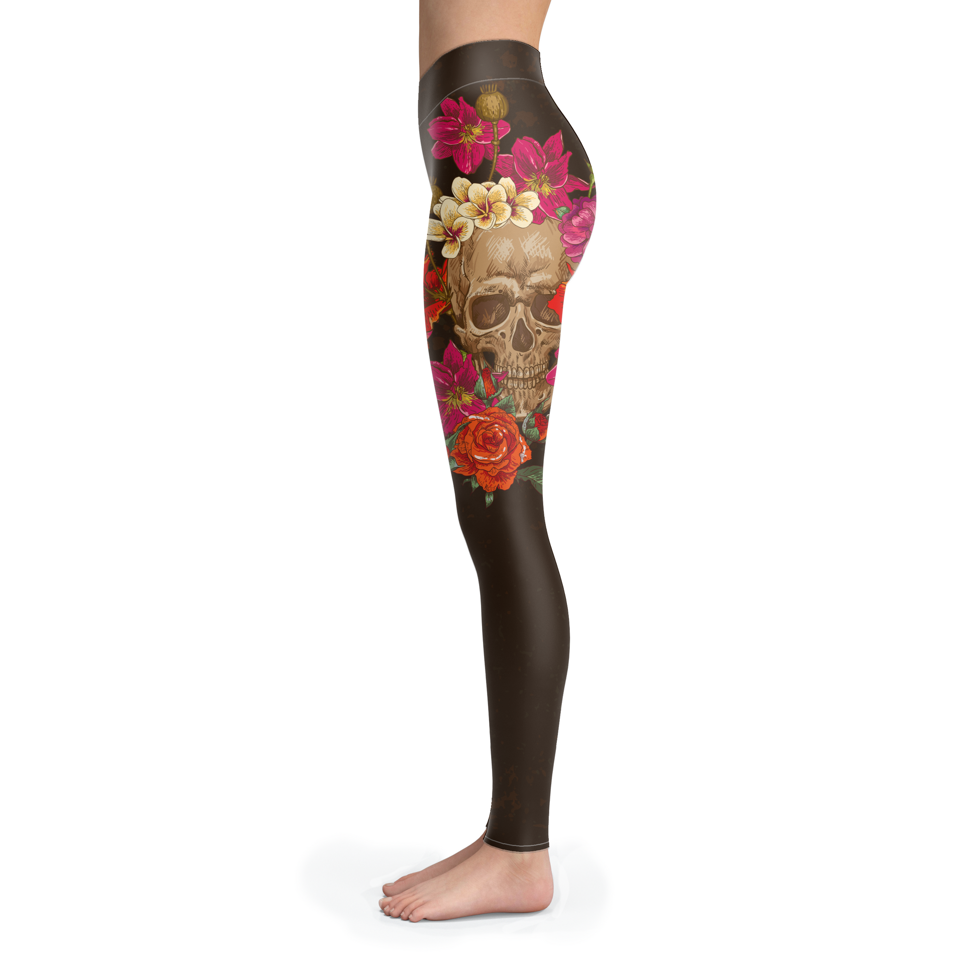 Skull Head Leggings BROWN