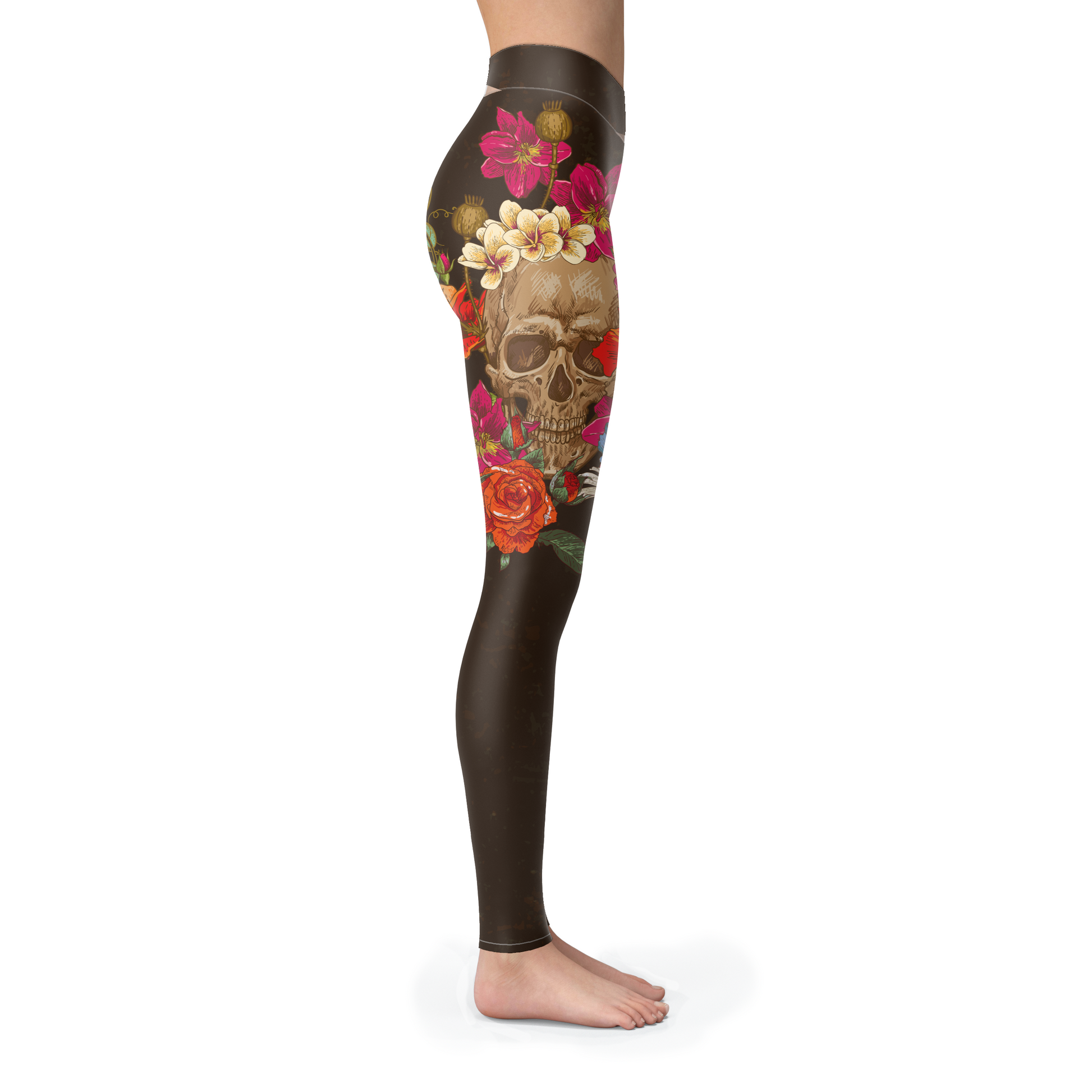Skull Head Leggings BROWN