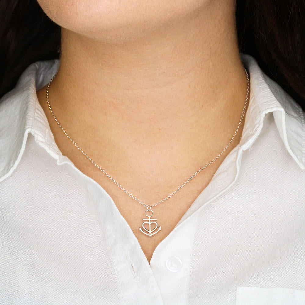 To My Beautiful Greatest Mom Anchor Heart River Life Necklace
