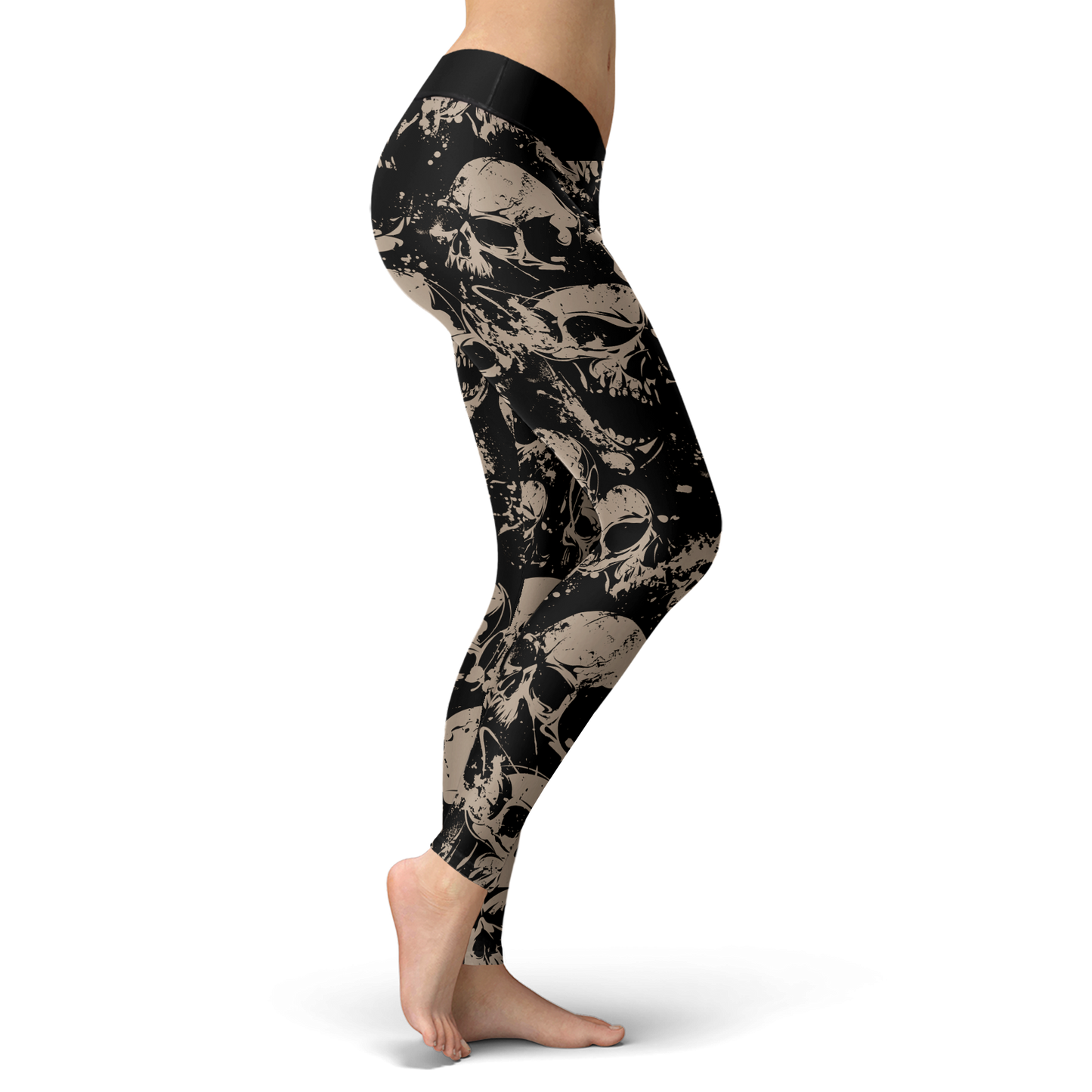 Grungy Skull Head Leggings - Towboater Apparel