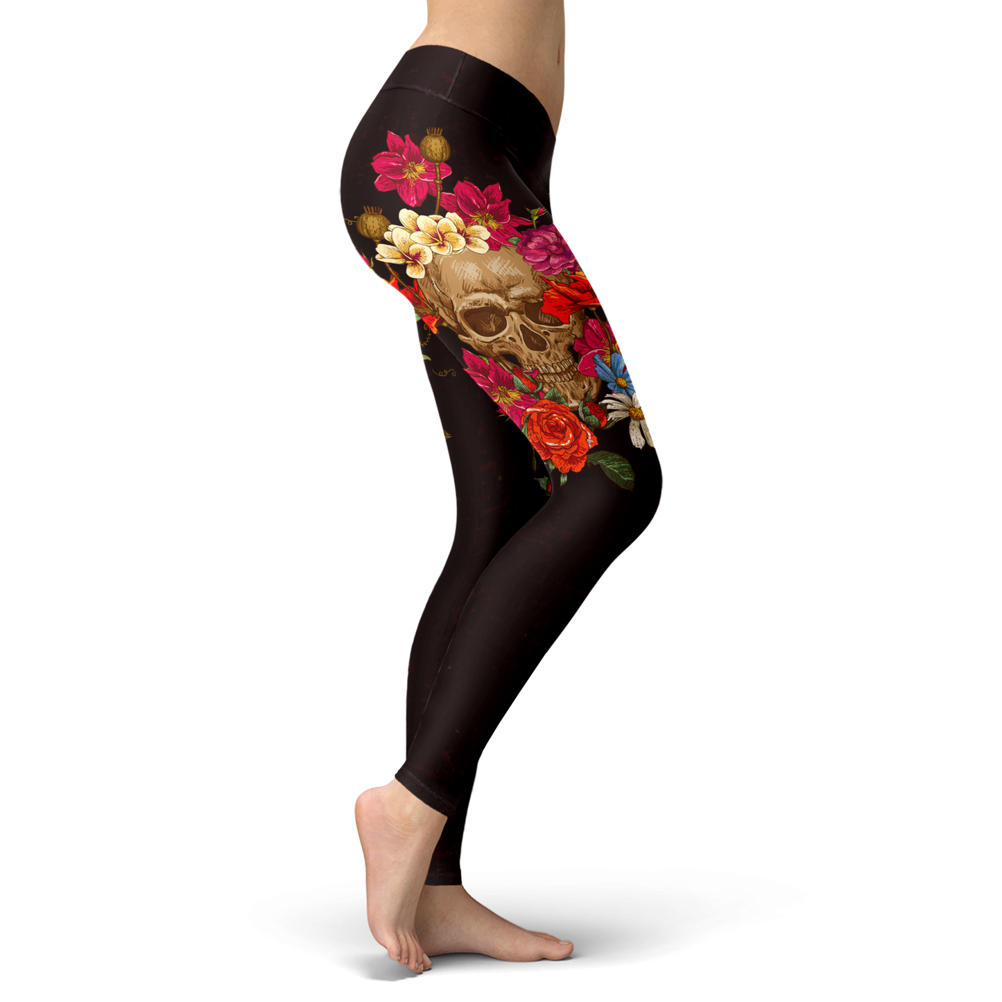 Skull Head Leggings BROWN