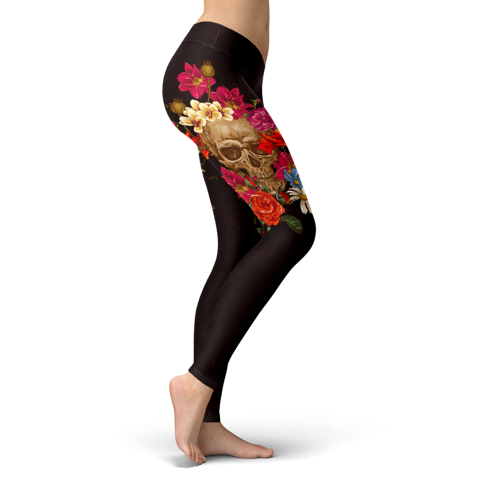Skull Head Leggings BROWN