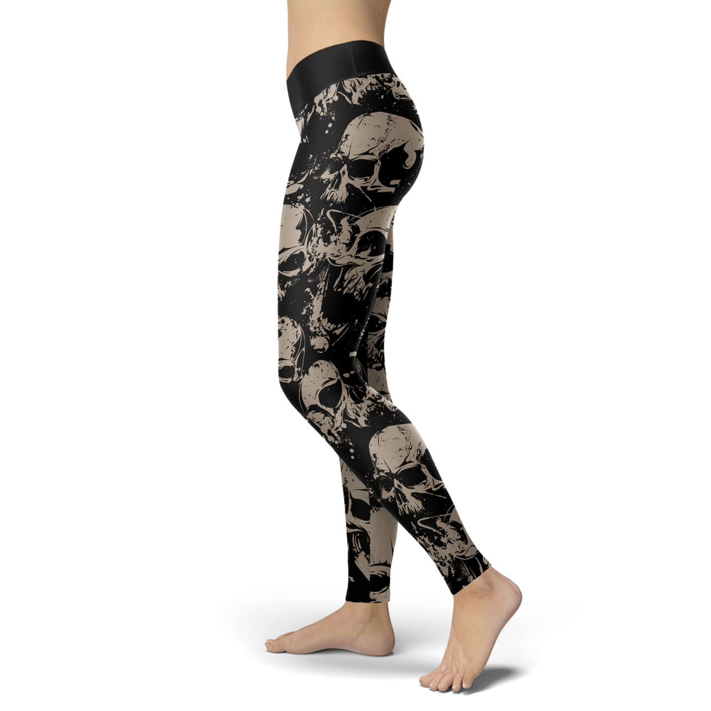 Grungy Skull Head Leggings - Towboater Apparel