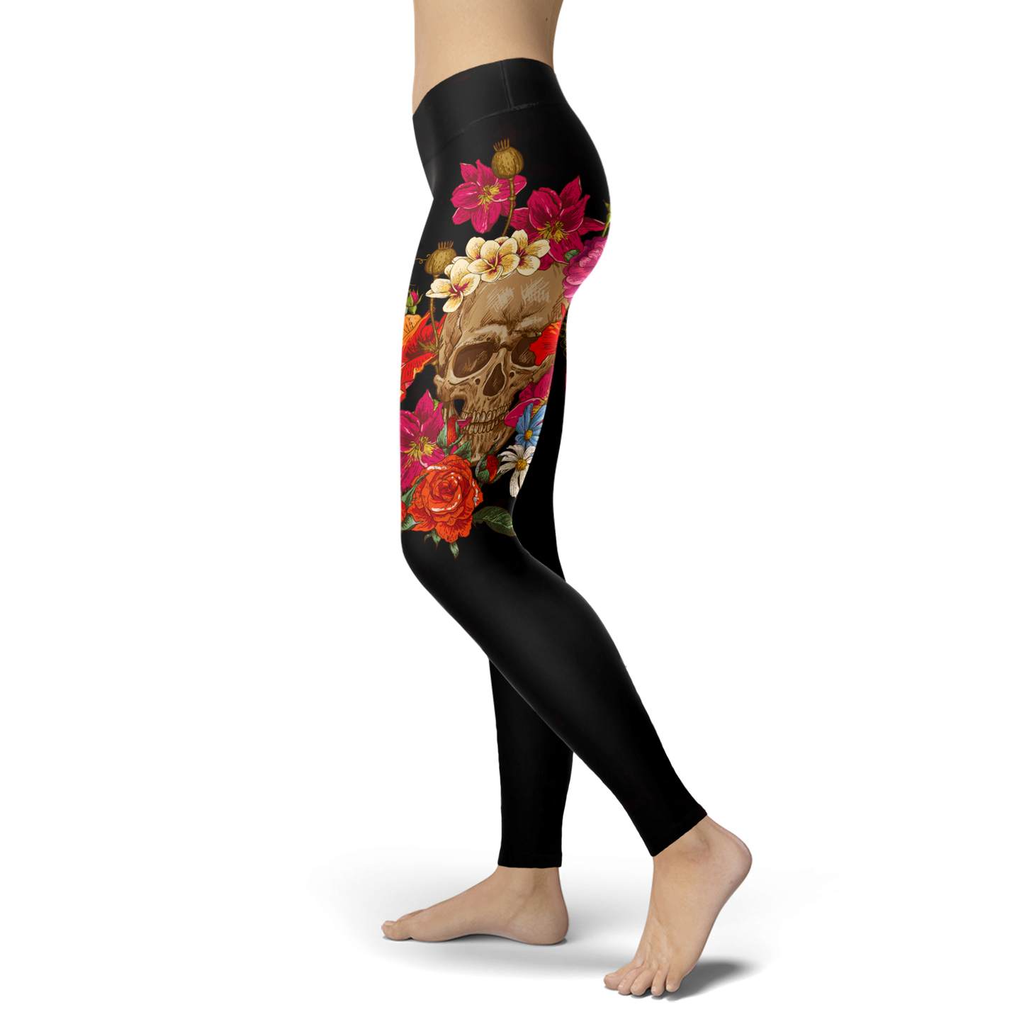 Skull Head Leggings DARK BROWN
