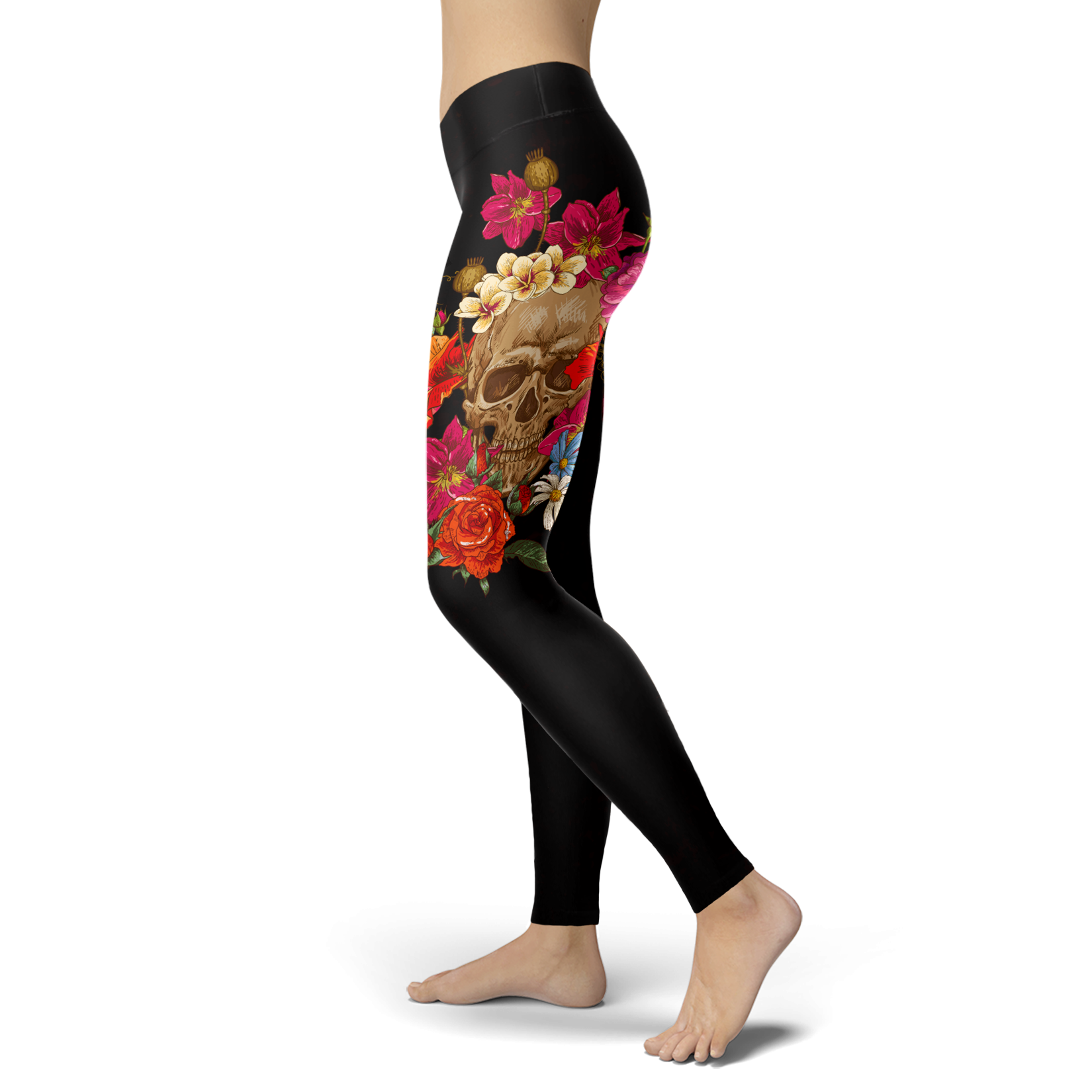 Skull Head Leggings DARK BROWN