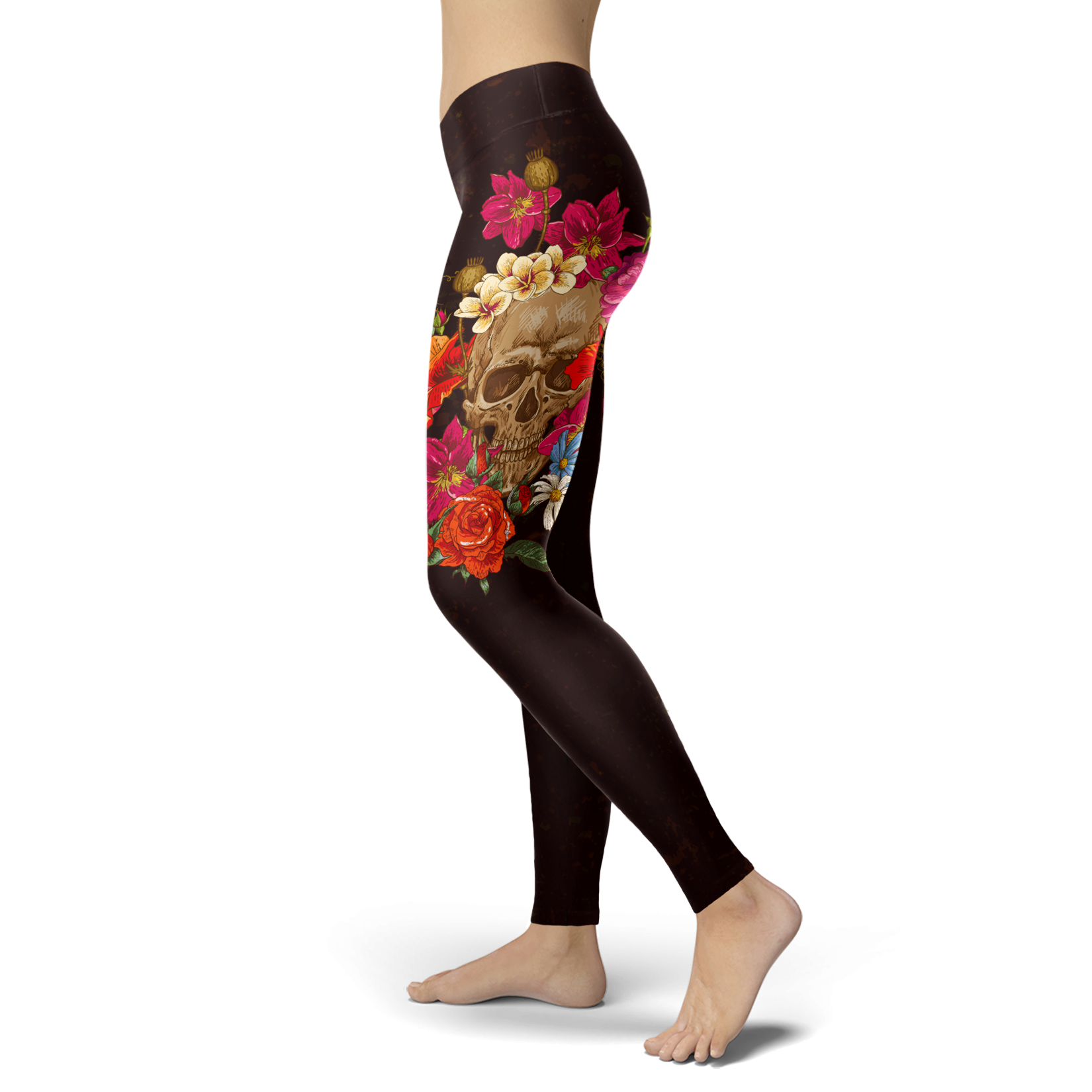 Skull Head Leggings BROWN