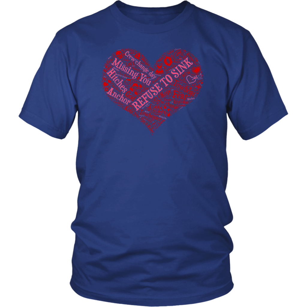 Story of A Towboat Spouse In One Heart Red Design T-Shirt