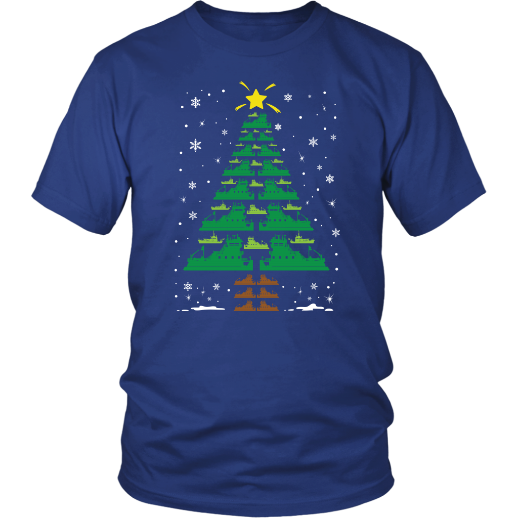 Towboater Crew Group Matching Christmas Tree T-Shirt