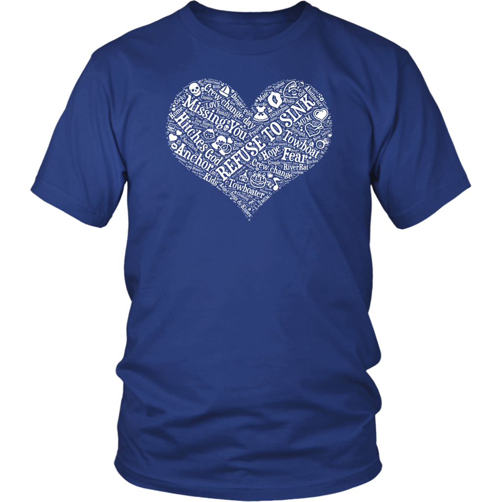 Story of A Towboat Spouse In One Heart White Design T-Shirt