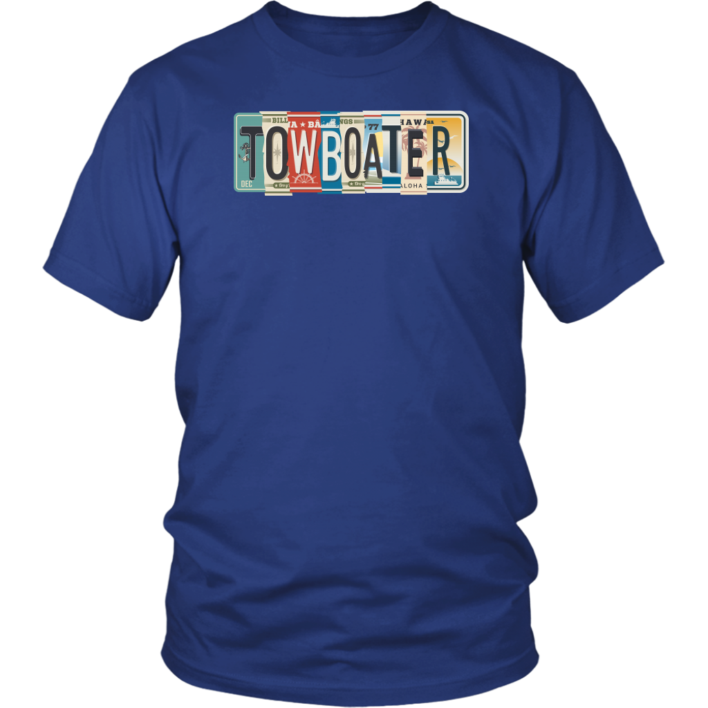 Towboater License Plate Tees