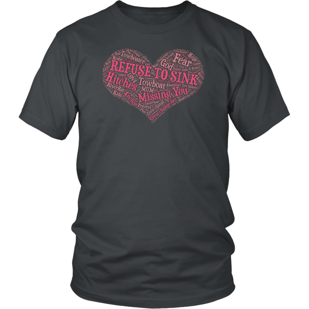 Towboater's Wife Spouse Lingos Heart Design T-Shirt