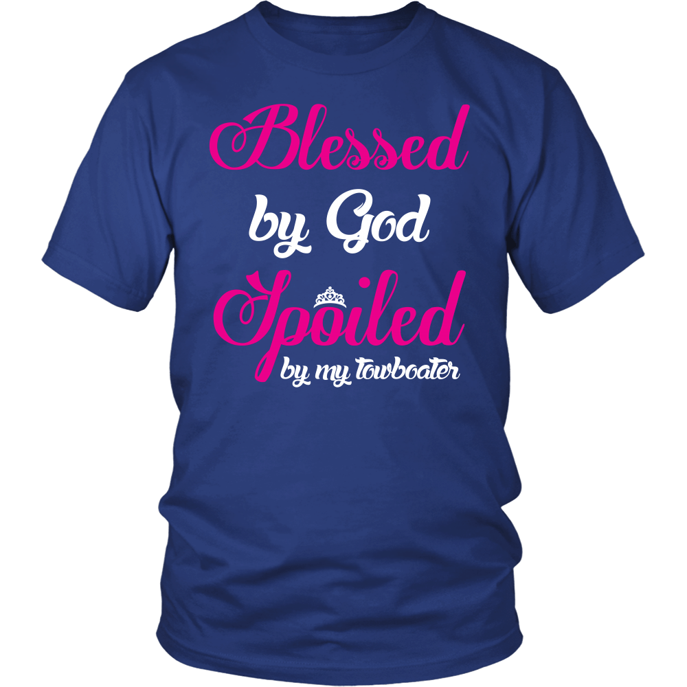 Blessed By God Spoiled By My Towboater - River Life T-Shirt