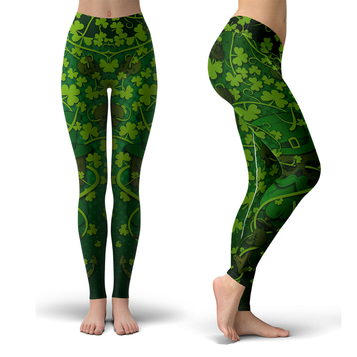 St Patrick's Day Anchor Skull Leggings