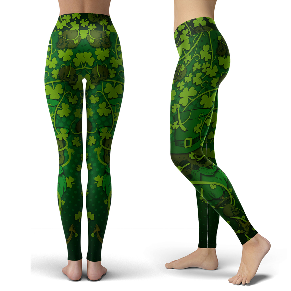 St Patrick's Day Anchor Skull Leggings